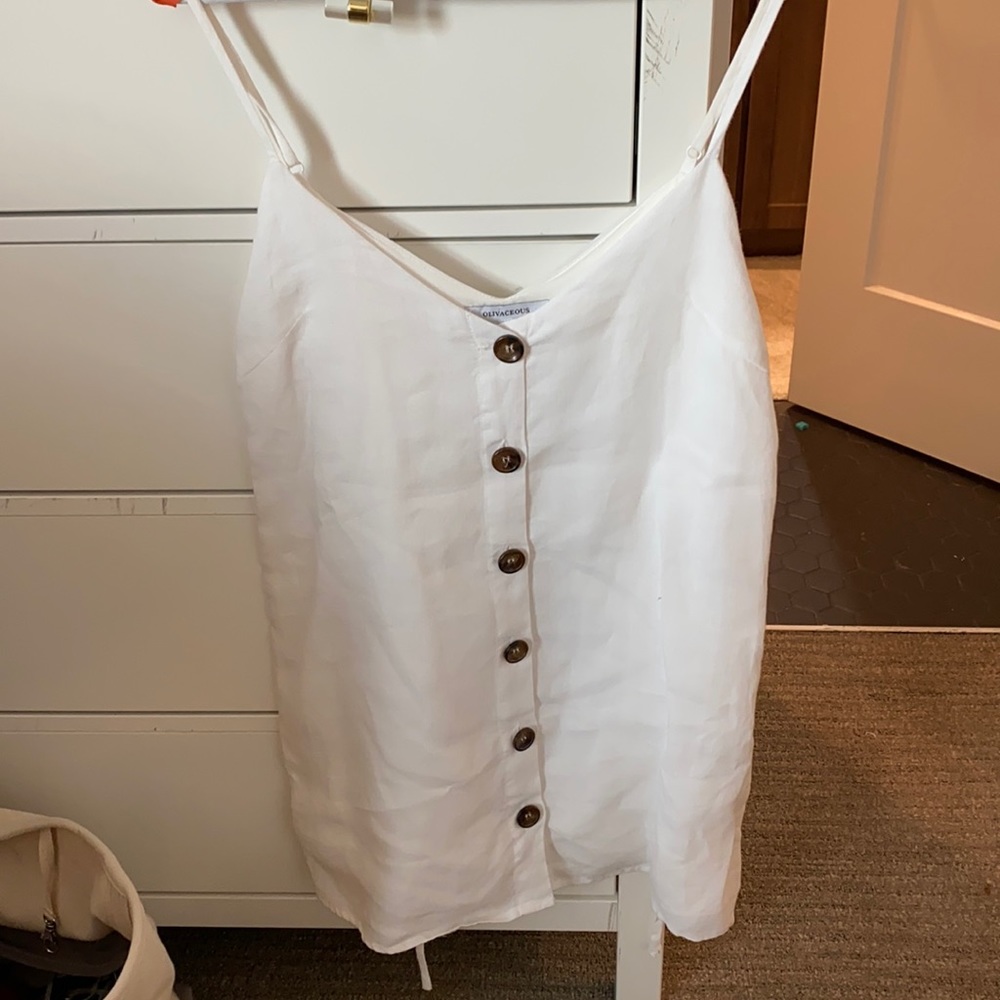 Olivaceous linen dress